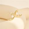 925 Sterling Silver Baroque Pearl Earrings with Moon & Star Design - Women's Hot Item