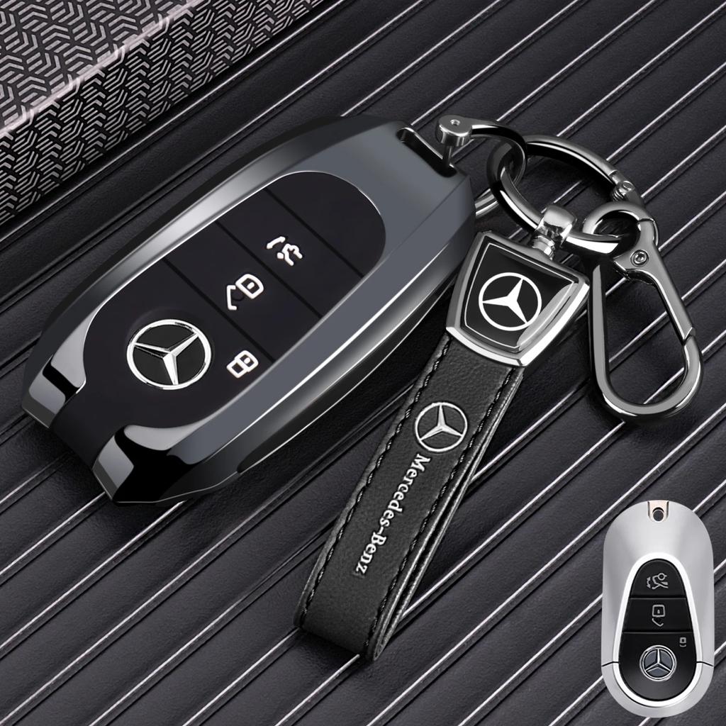 VFO1 Car Key Case Cover for Mercedes-Benz A B C E G S Class CLA CLS GLA GLB GLC GLE GLS EQA EQB EQC 3 Buttons Auto Accessories