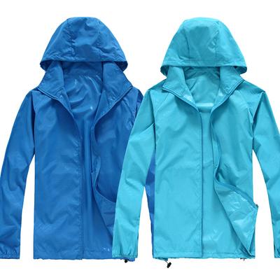 Damen Herren Einfarbig Schnelltrocknend Lässige Outdoorjacke Wasserdicht Winddicht Sonnenschutz Sportmantel zum Joggen