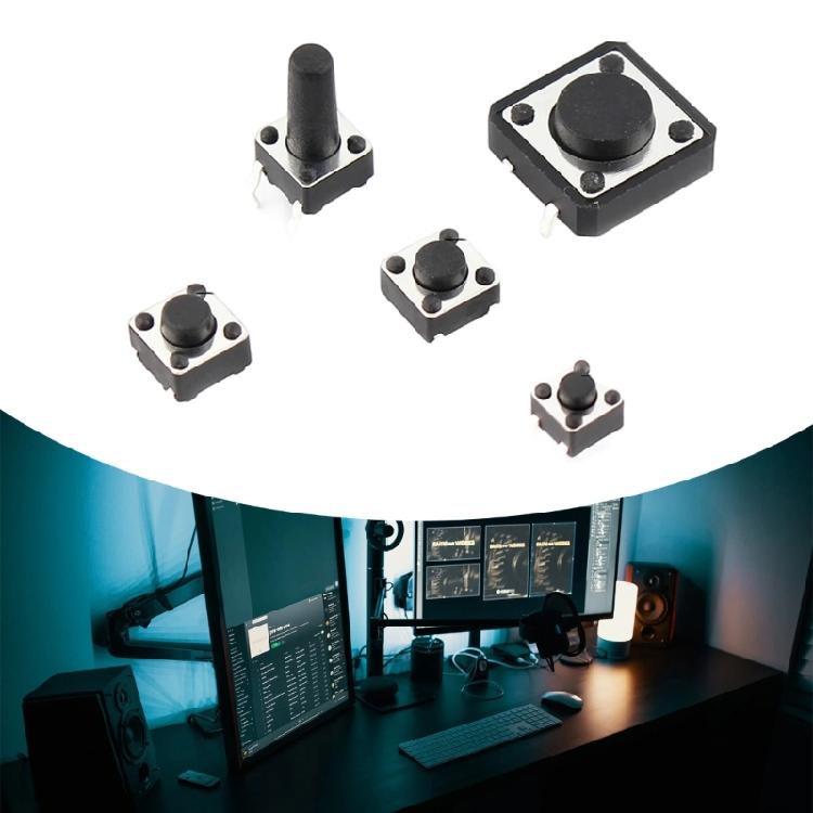 250Pcs 25 Values Momentary Tactile Push Button Switches Assortment Kit 7 Size For Electronics