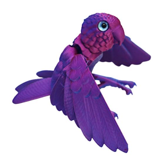 Printed Flexible Parrot Model Articulated Bird Figurine with Wing And Movable Joint
