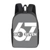 Colorful Number 67 Printing Single Layer Backpack for Boy and Girls Best Gifts 2D Flat Cartoon School Bags for Children