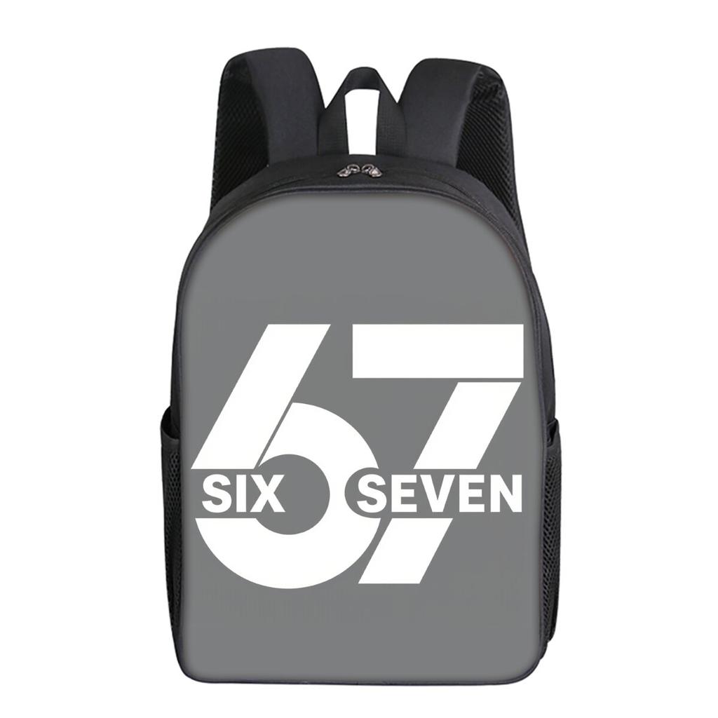 Colorful Number 67 Printing Single Layer Backpack for Boy and Girls Best Gifts 2D Flat Cartoon School Bags for Children