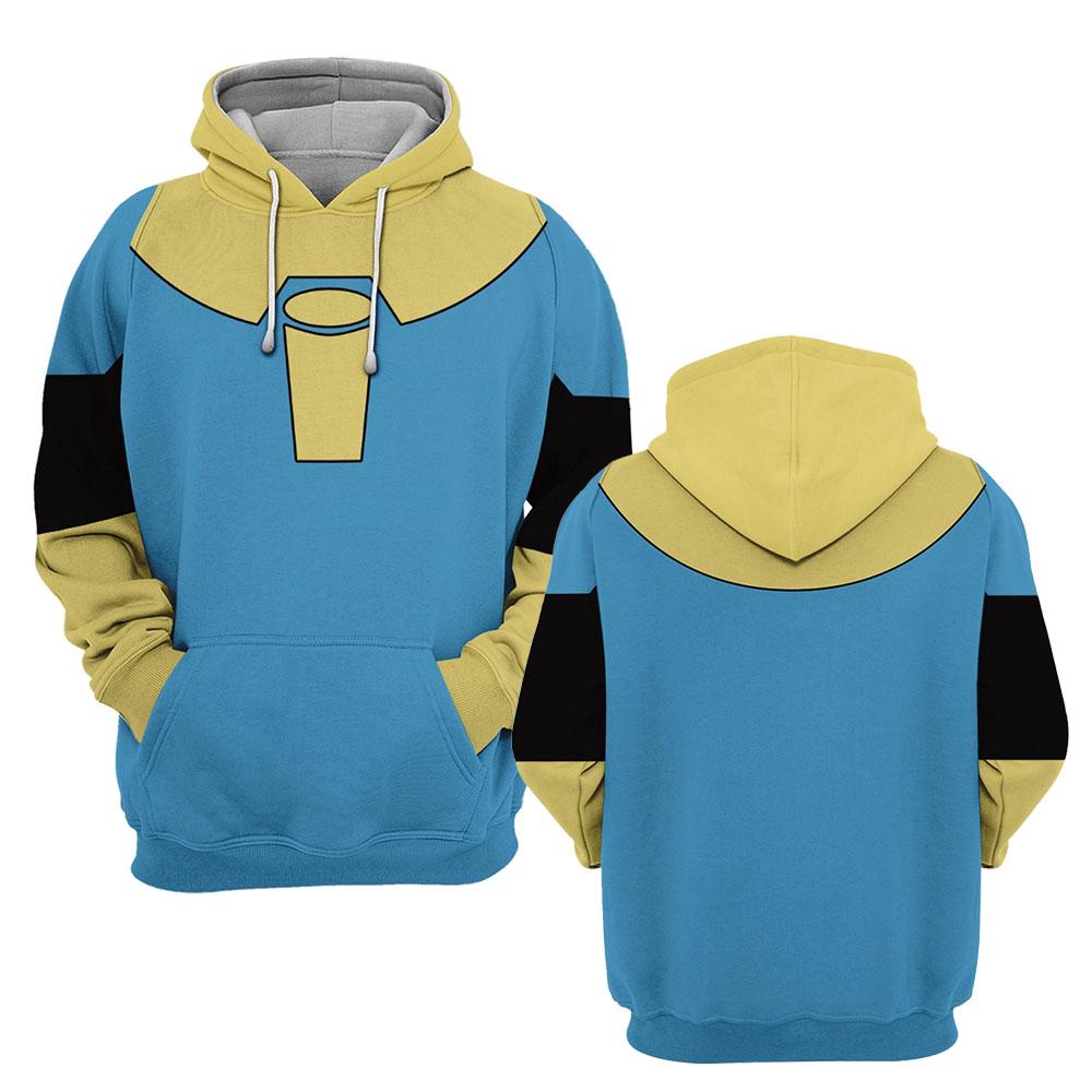 Unisex Streetwear Invincible Doctor Seismic Cosplay Mikiny s kapucí Dlouhý rukáv Zimní mikiny s kapucí 3D Potisk po celé ploše Merch Pulovry