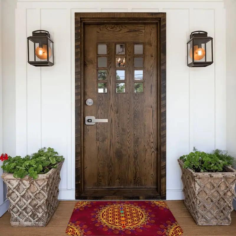 Fußmatte „Blume des Lebens“ für Küche, Bad, Garten, Terrasse oder Balkon – rutschfest, ideal für den Außenbereich, spirituell, Yoga, Zen und als Mandala-Fußmatte.