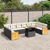 Vidaxl 11-Cz. Set da Giardino, Cuscini Rattan Nero Pe