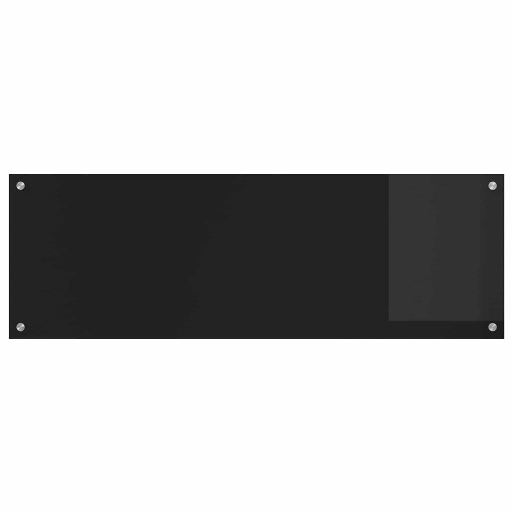 Kitchen Splashback Black 120 x 40 cm Tempered Glass