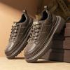 New Men's Comfortable Casual Versatile Classic Fashion Lightweight Simple Round Head Lace-up Thick Sole Lace-up Small Leather Shoes