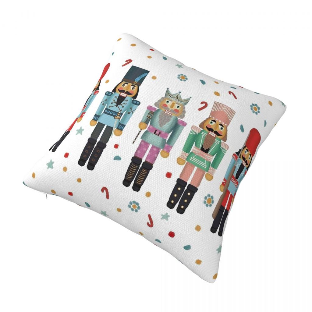 Nutcracker Party Merry Christmas Pillowcase Printed Fabric Cushion Cover Gift Pillow Case Cover Living Room Zipper 18''