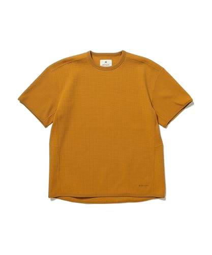 Snow Peak Mustard Dry Waffle T-Shirt, Size M, TS-25SU004, Perfect for Festivals, Camping, and Outdoor Activities