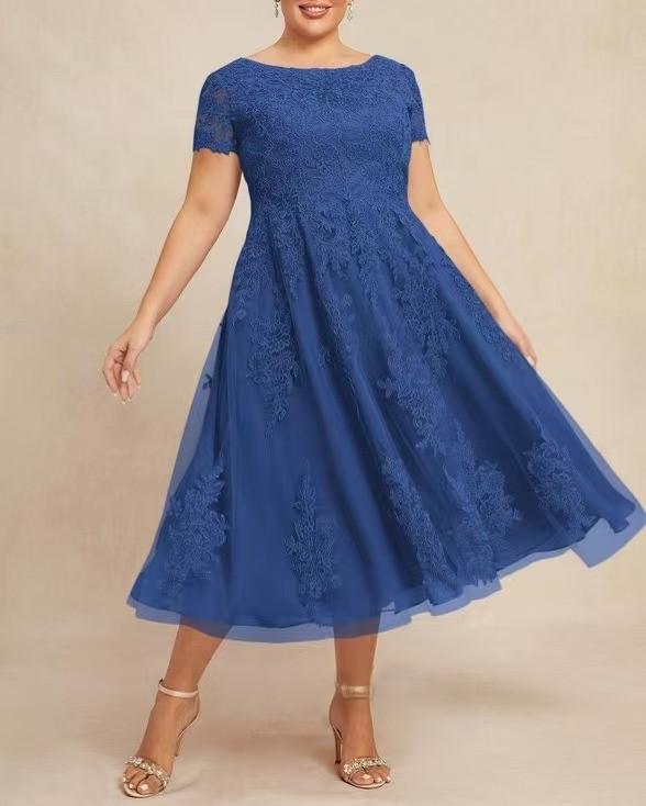 2026 Elegant Plus Size Lace Patchwork Evening Gown 2XL