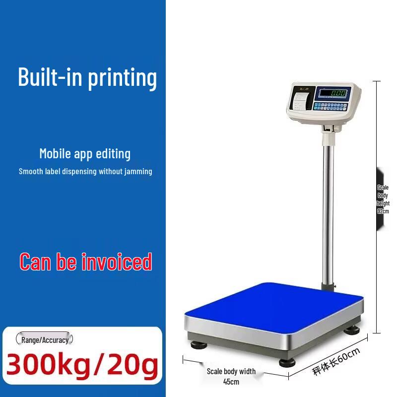 Haozhan HZ-T700 Industrial Digital Platform Scale with Label Printer (CN version)