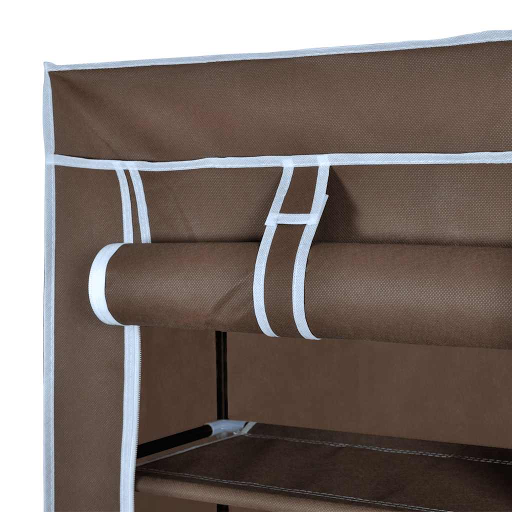 Shoe Cabinet Shoe Shelf 8 Tier 57 X 29 X 162 Cm Brown