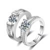 Adjustable Platinum Plated Double Row Couple Rings: A Pair for Deep Confessions
