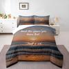 Joel 2:25 Bible Verse Bedding Set (1 Duvet Cover, 2 Pillowcases, Duvet Not Included), Ocean Sunset Beach Coastal Christian Faith Art Print
