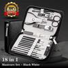 Kongqtee Set de Manucure Kit de Coupe-ongles Pour Femmes et Hommes 18 en 1 Professionnel Acier Inoxydable Kit d'Outils de Soin des Pieds Coupe-ongles Set Ciseaux Toilettage K