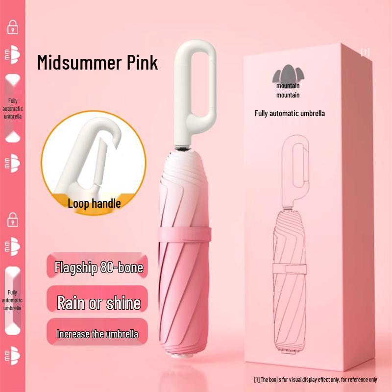 Compact Dual-Use Automatic Umbrella for Sun & UV Protection - Unisex, Large, Lightweight, Foldable