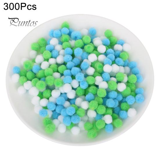300 Pcs Pom Poms for Crafting 10mm Fluffy Felt Balls Solid Color Fuzzy Pompoms for Dolls Garland DIY Crafts Decorations