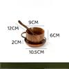 Japanese-style Jujube Wood Coffee Cup Three-piece Set Solid Wood Bowl Cup Wooden Milk Cup with Handle Can Be Printed with Logo