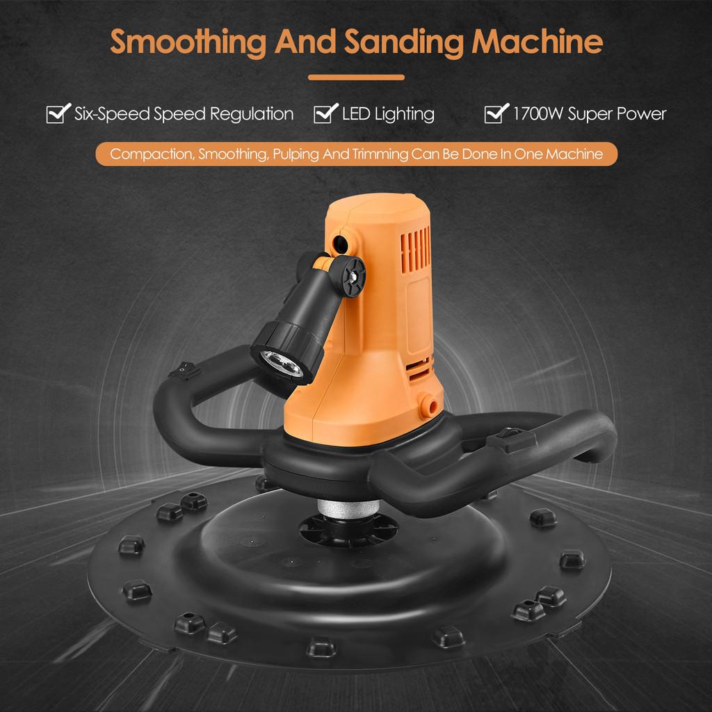 1700W 80-600RPM Plaster Smoothing Tool with Mixing Rod Electric Concrete Trowel Wall Smoothing Polishing Machine