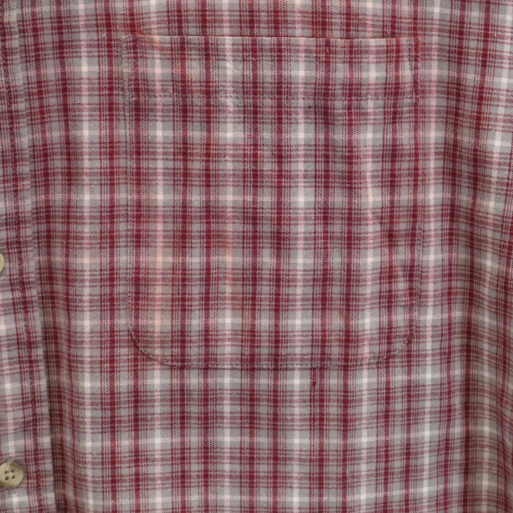 DAVID TAYLOR Check Pattern Short sleeve Button down shirt XL Red series Men's Used
