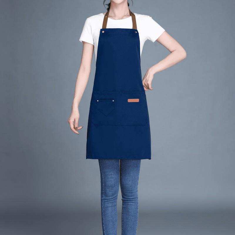 Adjustable Waterproof & Oil-proof Printed Apron with Logo and Text, Thickened Material, Stain-resistant, with Neck Strap.