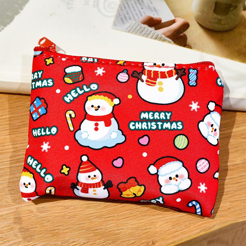 1/4Pcs Cute Mini Christmas Coin Purse Portable Lipstick Earphone Protector Cover Creative Cartoon Storage Bag Kids Gifts