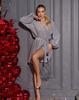 Sparkly Wrap Dress with Neckline ISSA PLUS