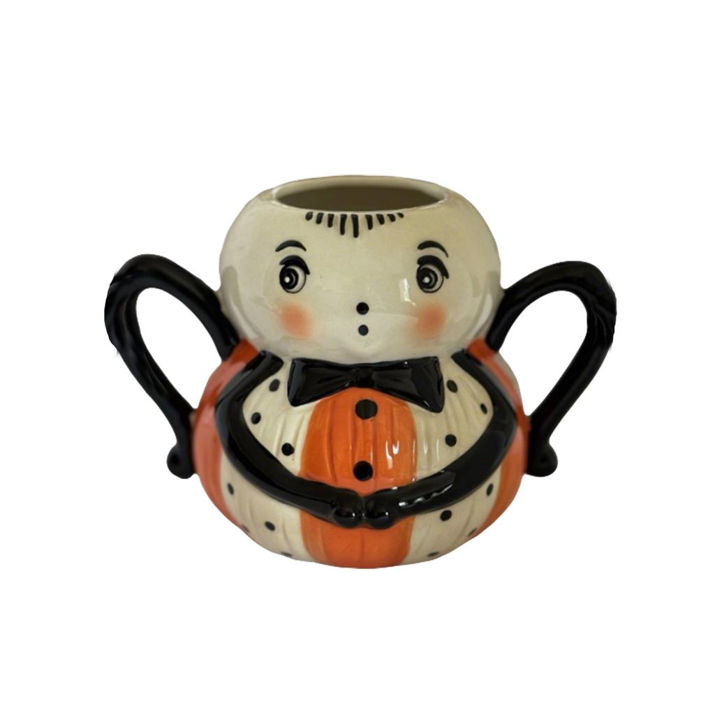 Retro Halloween 5.5in Pumpkin Skin Clown Spider Candy Bowl  Retro-style Halloween Candy Bowl