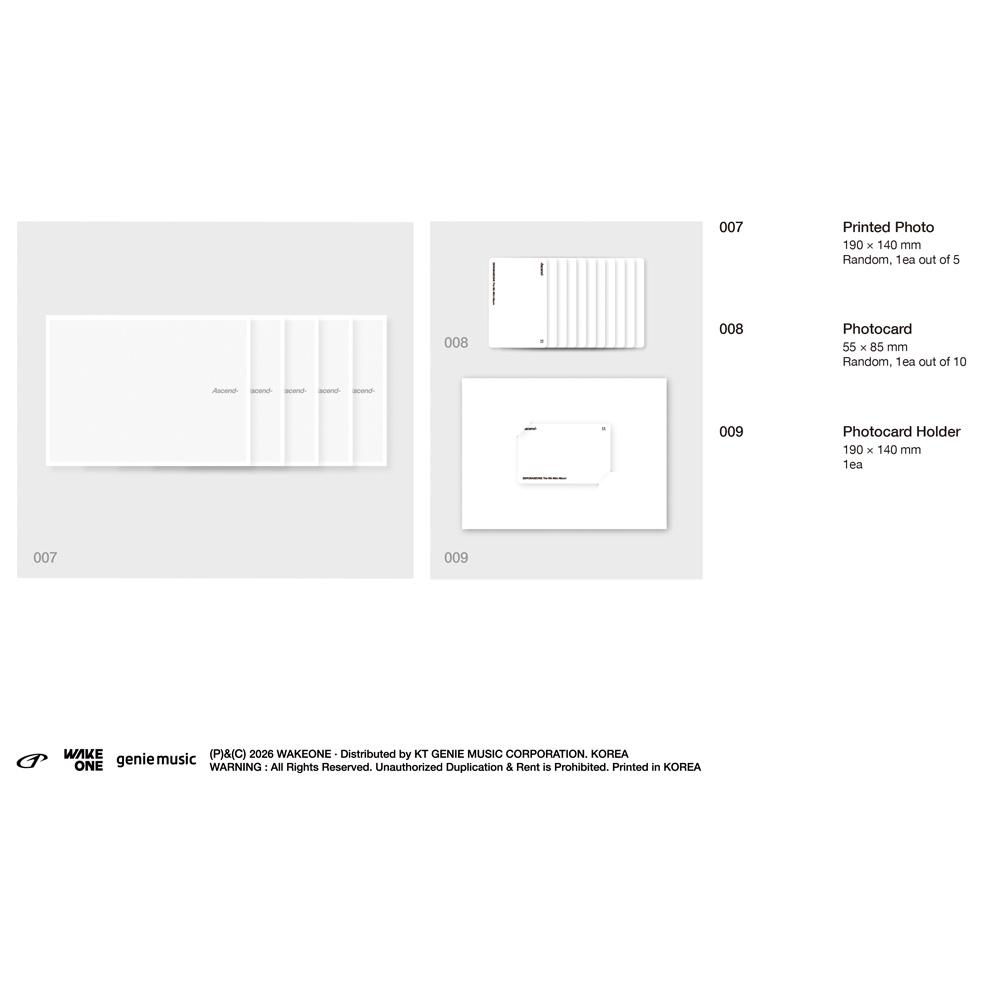 [Pre-Order] ZEROBASEONE Ascend Kpop Album CD Photocard Official Set Version