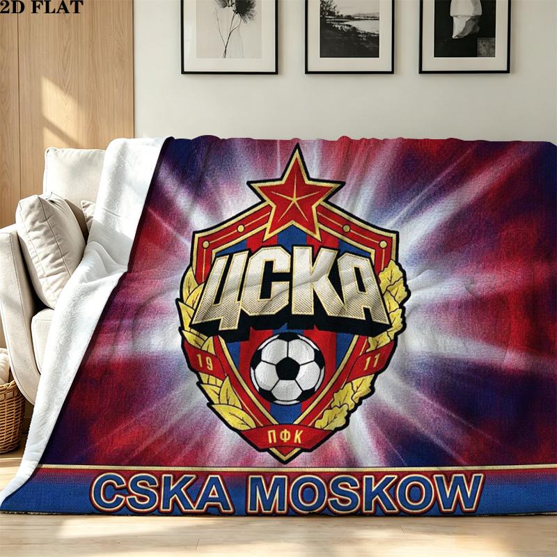 CSKA Moscow Print Flannel Blanket High Quality Warm Comfortable Cover for All Seasons Perfect for Gifts Home Decor