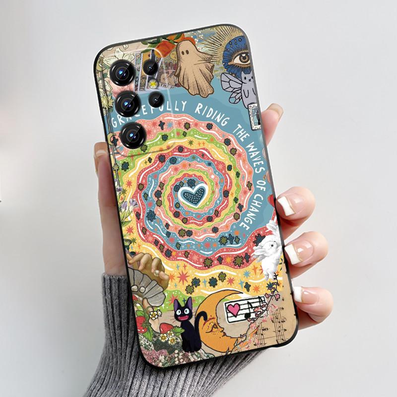 Hülle Für Oukitel C1/C1 Pro Hülle Ästhetisch Mode Niedliche Katze Cartoon Schwarz Weiches Silikon Rückabdeckung Stoßfestes TPU Handyhülle