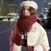 Luxurious French-Inspired Red Shawl: Cozy Autumn/Winter Neck Warmer, Perfect for Christmas.