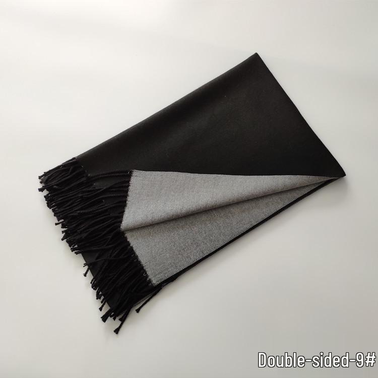 2024 Autumn/Winter Imitation Cashmere Double-Sided Red Scarf - Solid Color, Warm Shawl for Women, European & American Style.