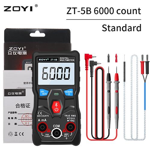 

ZT-5B Digital 6000 Counts Professional Analog Multimeter AC/DC Currents Voltage Mini Testers True RMS Bluetooth Multimetro