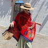 Ethnic Shawl Scarf Seaside Sunscreen Beach Silk Scarf Red Big Yarn Women'S Desert Travel Ladies Po Accessories Ladies