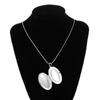 Fashion Jewelry Women’s Photo Locket Necklace Round Box Pendant Silver Plated