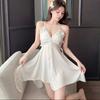 Live Stream Butterfly Suspender Nightdress Thin Spring and Summer Ice Silk Hanging Skirt Nightgown Women's Sexy Pajamas Two-piece Set
