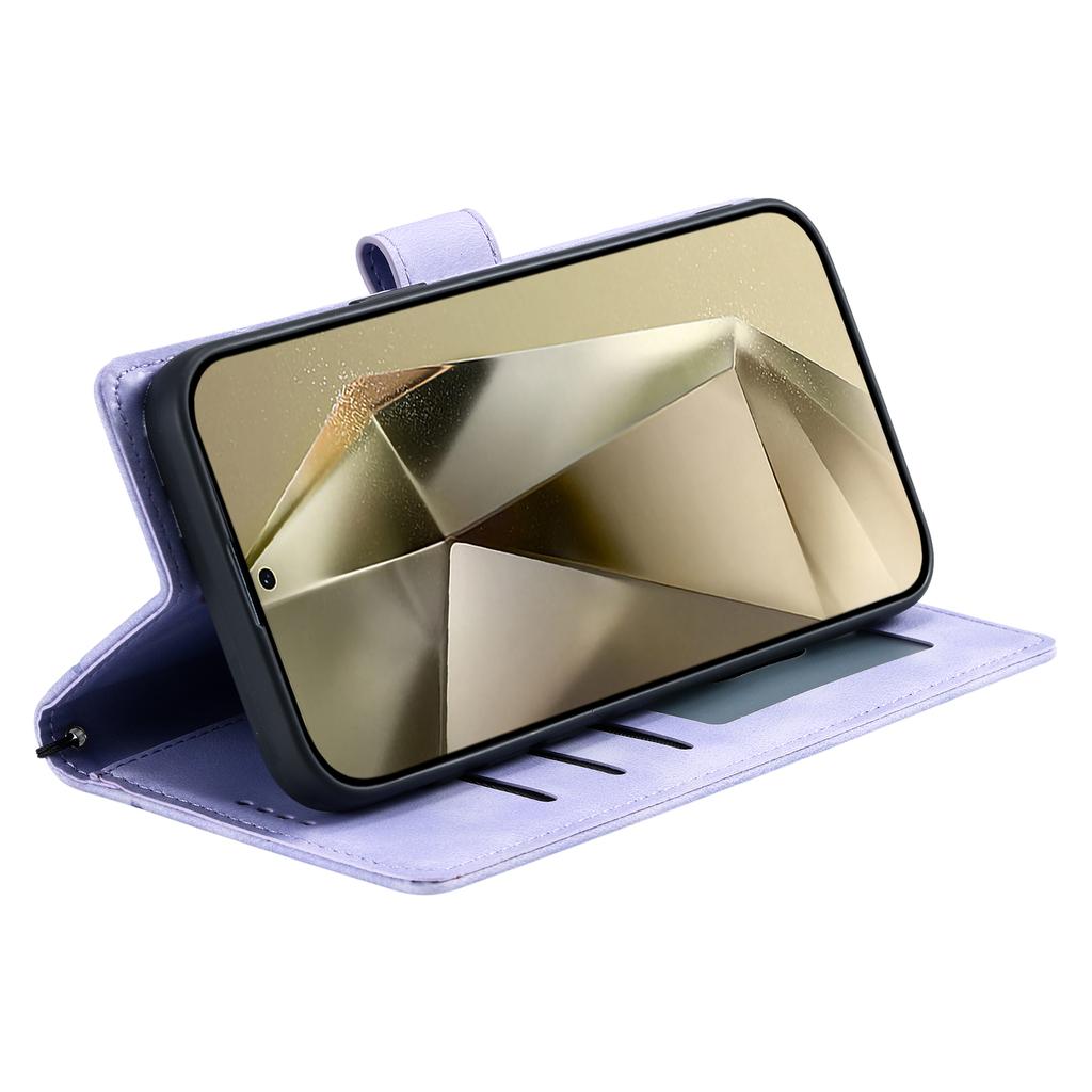 Pouzdro pro Samsung Galaxy A17 s potiskem totemu, s povrchem na dotek jako kůže, peněženkové, kožené, s poutkem na ruku