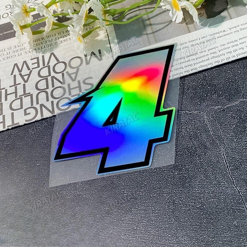 1PC Arabic Numerals Laser Motorcycle Stickers Waterproof for Motorbike Front Fairing Helemt Fender Scooter Bicycle Vinyl Decals