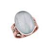 Natürlicher Aquamarin Edelstein 925 Sterlingsilber massiv zweifarbig Ring Größe 7 Y1F80