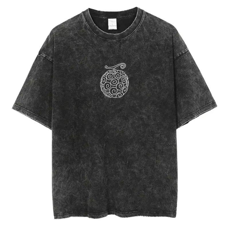 

Unisex One Piece Oversized Washed T Shirt Anime Vintage Gothic Graphic Print Short Sleeve Streetwear YK Summer Casual Workout S