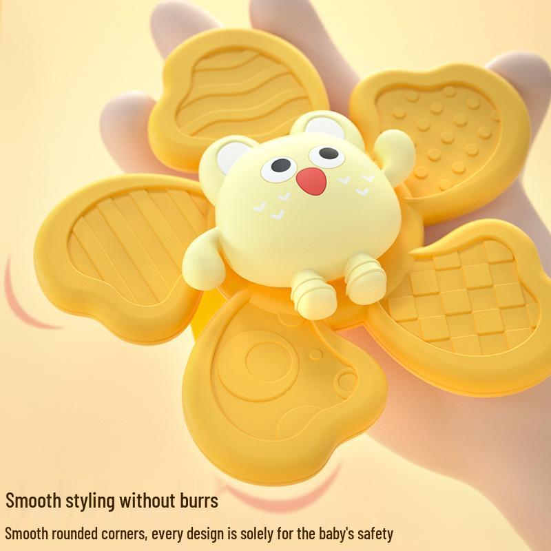 TikTok Trendy Baby Teething Suction Toy: Spinning Rattle for Dining Tables