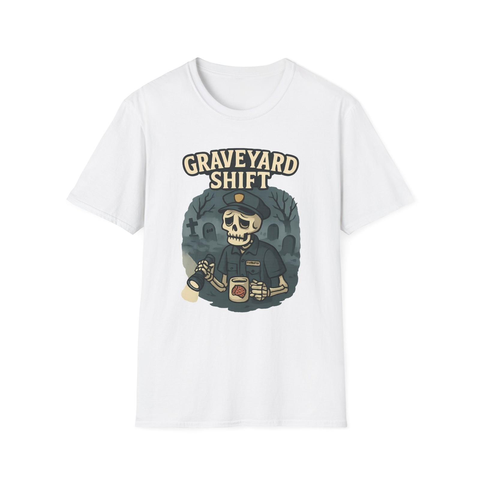 Skeleton Halloween Graveyard Funny Horror Unisex Softstyle T-Shirt S
