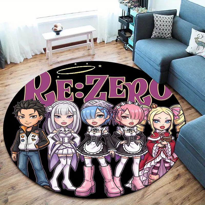 Re Zero Round Area Rug Carpet Rug For Living Room Bedroom Sofa Playroom Decor Nonslip Floor Mat