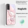 Butterfly of Ice Crystals For Samsung S25 S25 Edge S25Ultra S8 9 10 20 S21 Pro 22 Plus S23 FE S24 Ultra Magsafe Glass Phone Case