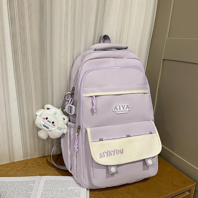 School Letter Girls Backpack Large Capacity Casual Travel Bag For Use Daily