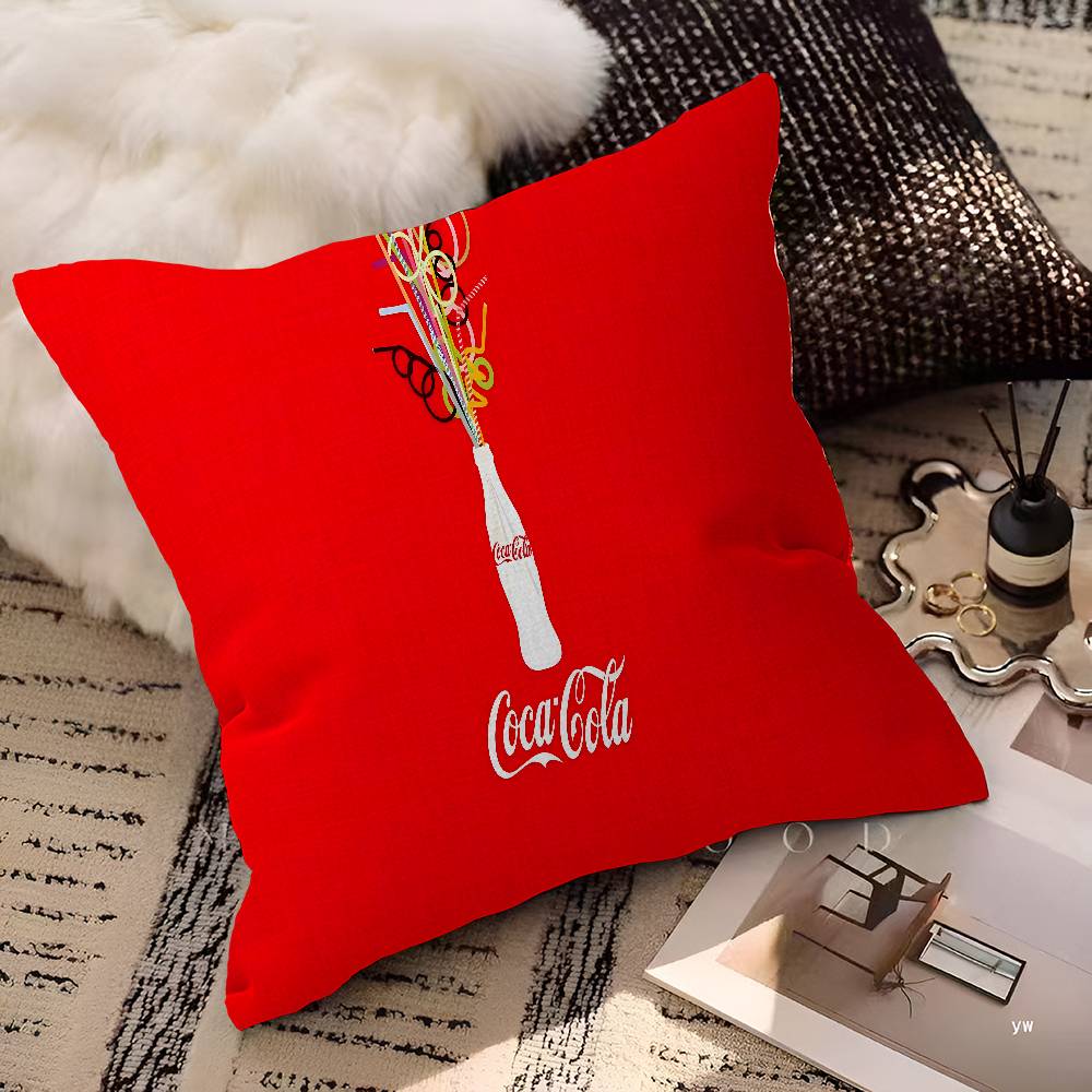 CCocasCColas Pillow Covers Cartoon Sofa Decorative Home Doublesided Printing Short Plush Cute Cushion Cover