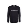 Solid Color Letter Print Round Neck Straight Long Sleeve T-Shirt Men Tops Blue 8N1TN8-1JPZZ-0974