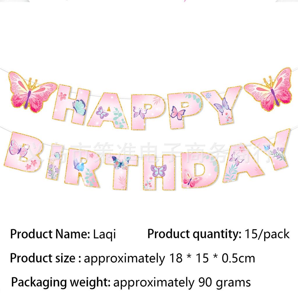 Pink Butterfly Birthday Party Tableware Set – Plates, Napkins, Tablecloth & Decorations